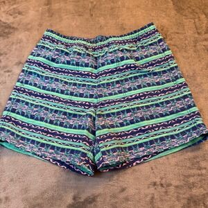 Alpine Design Tribal Print Athletic Shorts Blue Green Pink Mens Small 30x5" NWT